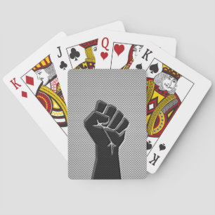 Solidarity Fist in Carbon Fibre Decor Playing Cards