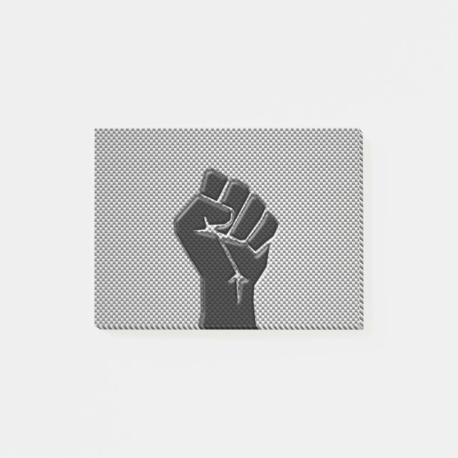 Solidarity Fist in Carbon Fibre Decor Post-it Notes (Front)