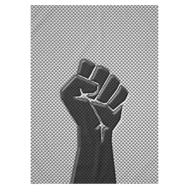 Solidarity Fist in Carbon Fibre Decor Tablecloth (Front)