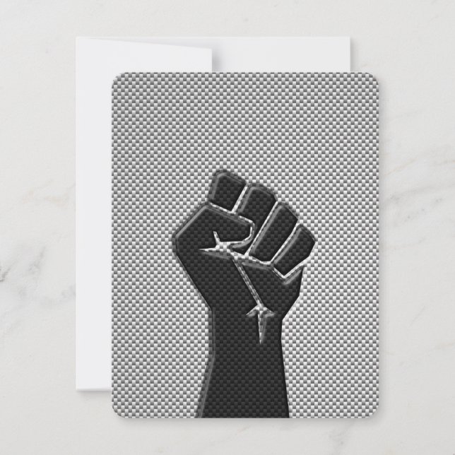 Solidarity Fist in Carbon Fibre Print Style (Front)
