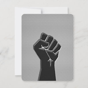 Solidarity Fist in Carbon Fibre Print Style