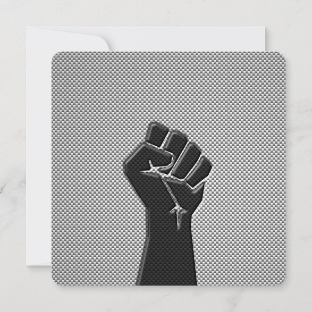 Solidarity Fist in Carbon Fibre Print Style (Front)