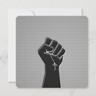Solidarity Fist in Carbon Fibre Print Style