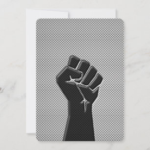 Solidarity Fist in Carbon Fibre Print Style