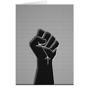Solidarity Fist in Carbon Fibre Print Style