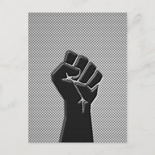 Solidarity Fist in Carbon Fibre Style Postcard