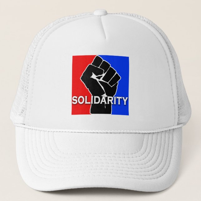 SOLIDARITY in Red, White, Blue and Black Trucker Hat (Front)