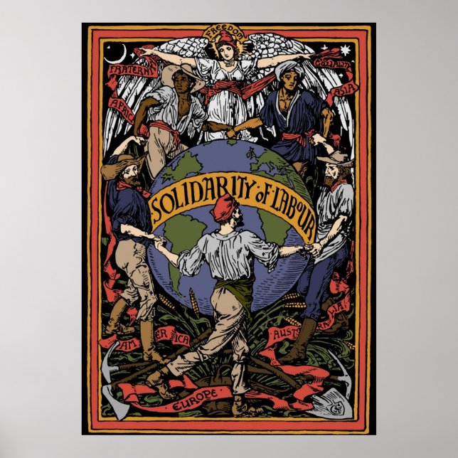 Solidarity of Labour In Color  Walter Crane Social Poster (Front)