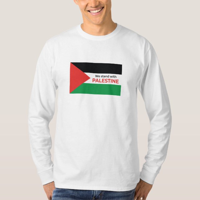 Solidarity Statement: Palestine Flag long sleeve T-Shirt (Front)