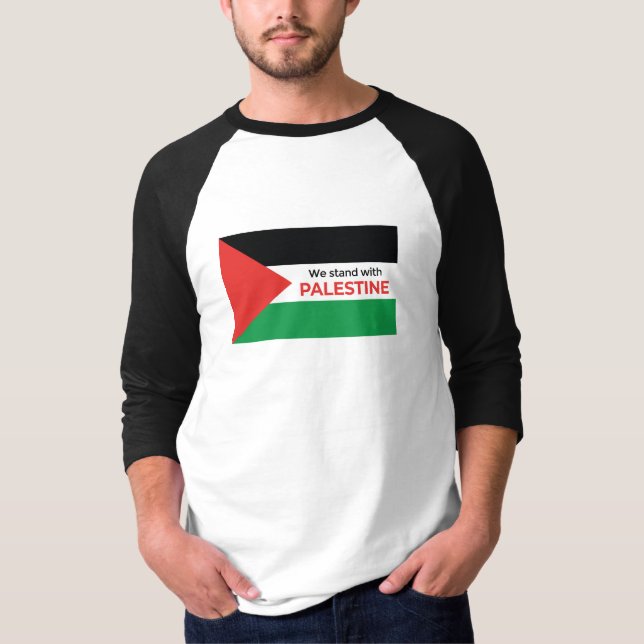 Solidarity Statement: Palestine Flag long sleeve T-Shirt (Front)