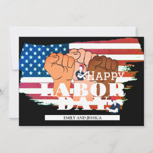 Solidarity Worker Happy Labour Day USA Holiday Car Thank You Card