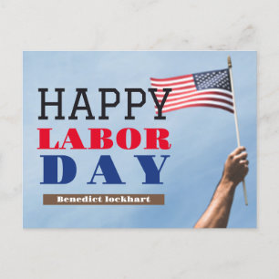Solidarity Worker Unity Labour Day Red White & Blu Postcard