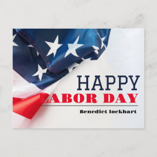 Solidarity Worker Unity Labour Day with USA flag Holiday Postcard