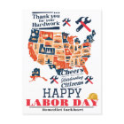 Solidarity Worker Unity Labour Day with USA flag