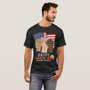 Solidarity Worker Unity Labour Day with USA flag  T-Shirt