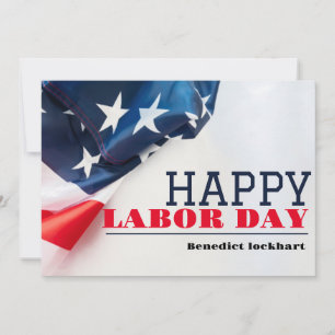 Solidarity Worker Unity Labour Day with USA flag   Thank You Card