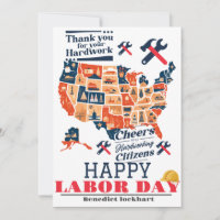 Solidarity Worker Unity Labour Day with USA flag