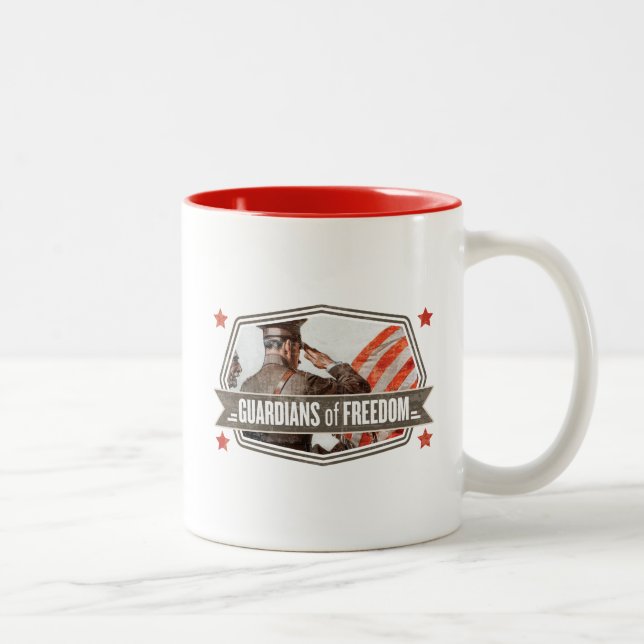 Solider-Guardian of Freedom Two-Tone Coffee Mug (Right)