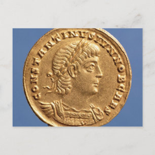 Solidus  of Constantine II Caesar cuirassed Postcard