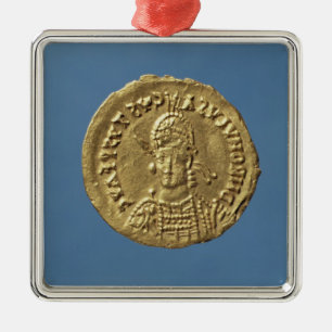 Solidus of Romulus Augustulus Metal Tree Decoration