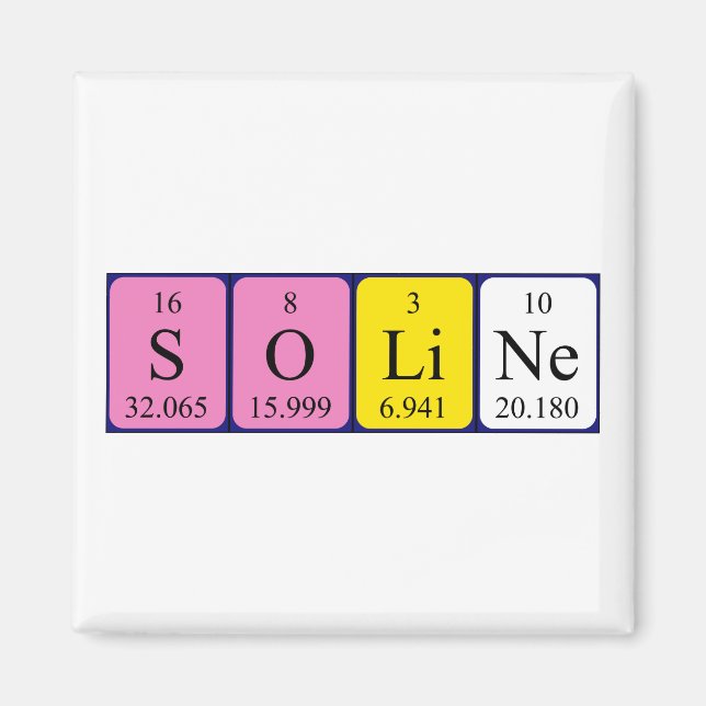 Soline periodic table name magnet (Front)