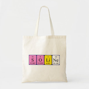 Soline periodic table name tote bag