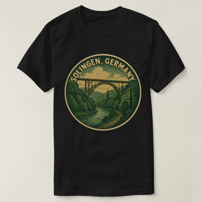 Solingen Germany Bridge Landscape T-Shirt (Design Front)