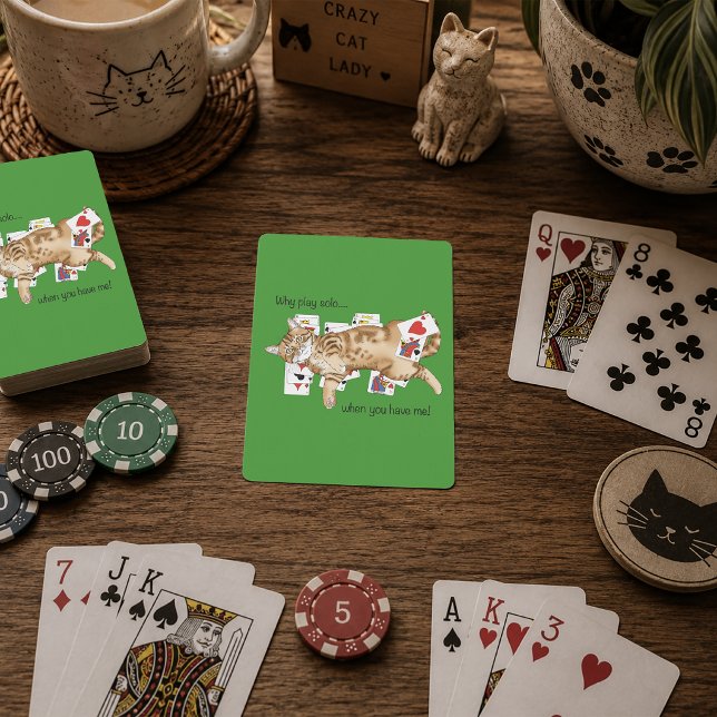 Solitaire Funny Orange Tabby Cat Playing Cards  (Creator Uploaded)