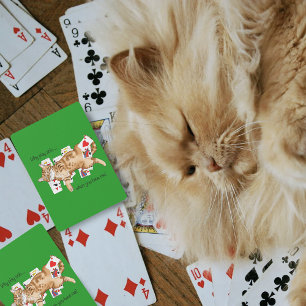 Solitaire Funny Orange Tabby Cat Playing Cards