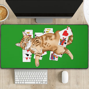 Solitaire Game Cards Cat Desk Mat