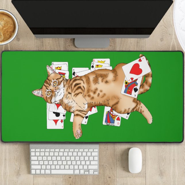 Solitaire Game Cards Cat Desk Mat (Creator Uploaded)