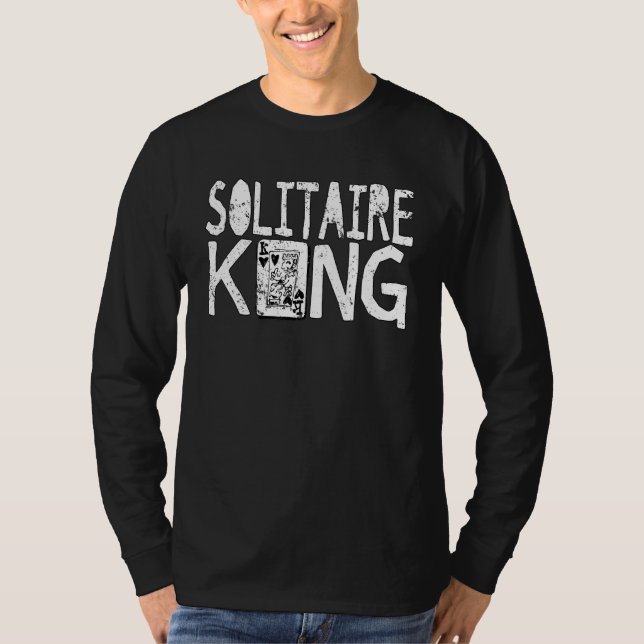 Solitaire King Card Games Fun T-Shirt (Front)