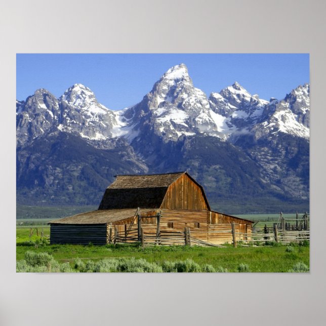Solitary Barn at Grand Tetons Poster (Front)