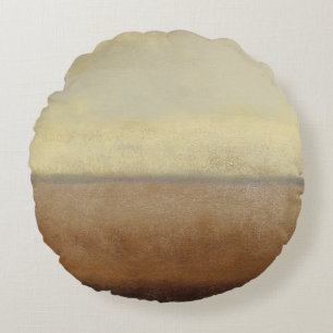Solitary Desert Landscape by Norman Wyatt Round Cushion