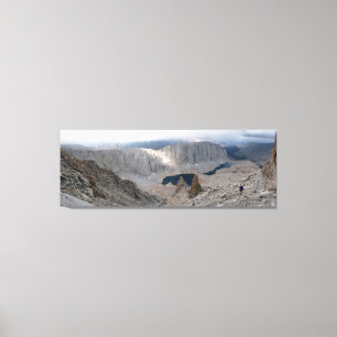 Solitary Hiker, Mountains, Lake, Fine Art Canvas Print