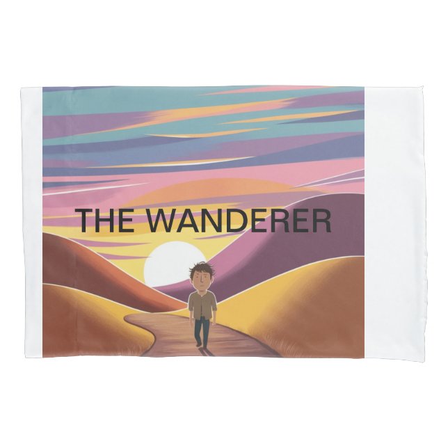  Solitary Journey at Sunset Pillowcase (Front)