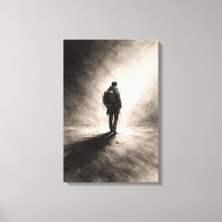Solitary Journey Sketch Canvas Print