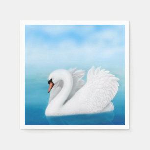 Solitary Mute Swan Paper Napkins