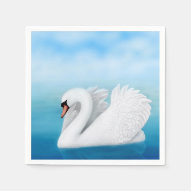 Solitary Mute Swan Paper Napkins (Front)