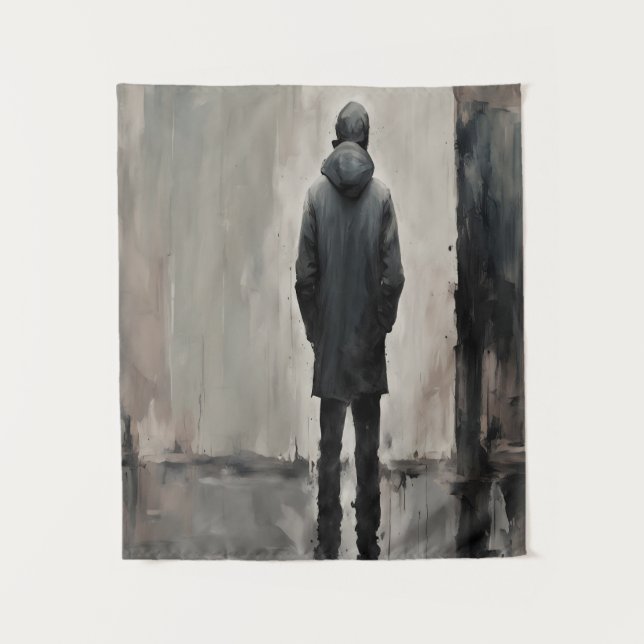 Solitary Reflection – Minimalist Art Tapestry (Front)