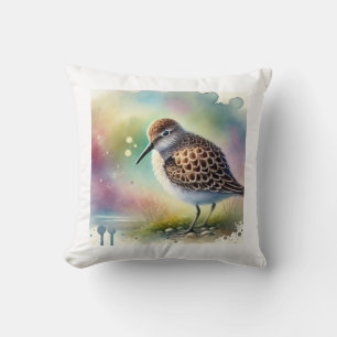 Solitary Sandpiper 140724AREF102 - Watercolor Cushion