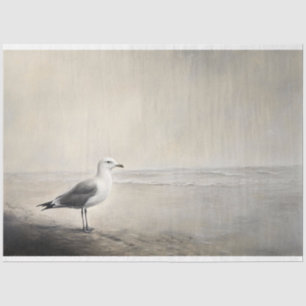 Solitary Seagull by the Shore Decoupage Tissue Paper