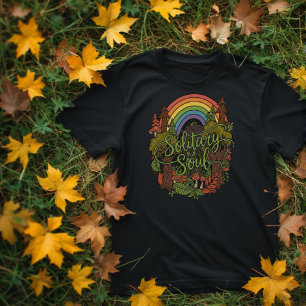 Solitary soul funky forest and rainbow design T-Shirt