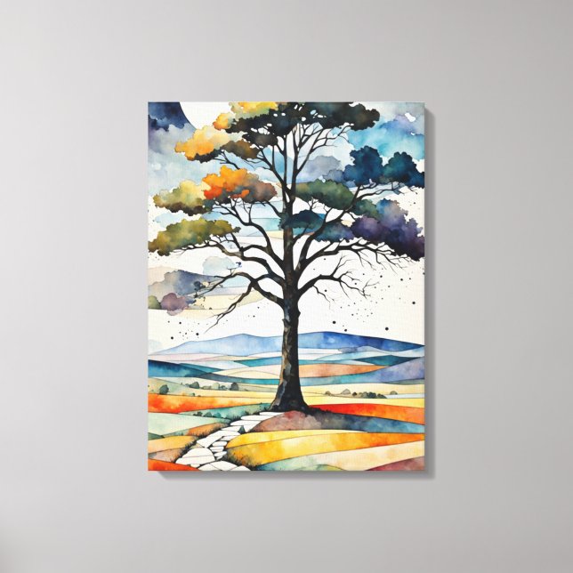 Solitary Tree: A Path Less Travelled Canvas Print (Front)