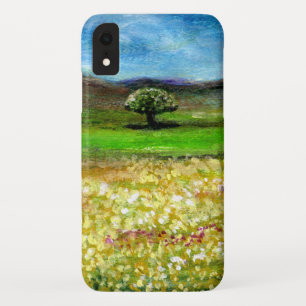 SOLITARY TREE IN THE YELLOW FLOWER FIELD,TUSCANY iPhone XR CASE
