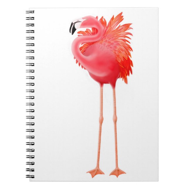 Solitary Tropical Pink Flamingo Notebook (Front)