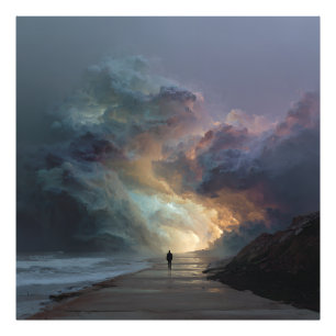 Solitary Walker Storm Cloud Gateway Photo Print