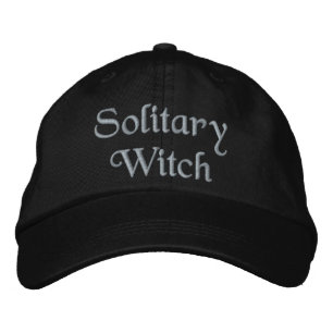Solitary Witch Quote Purple Personalised Black  Embroidered Hat