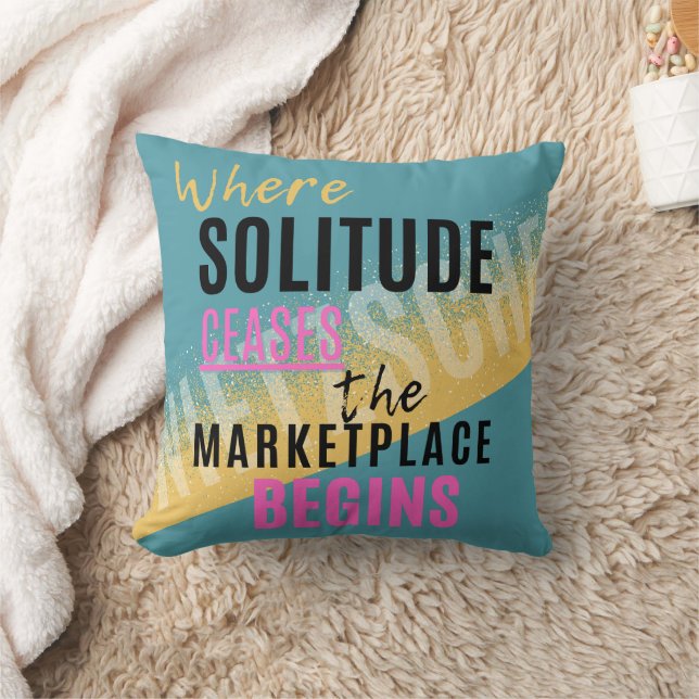 Solitude Introspection Introvert Nietzsche quote Cushion (Blanket)