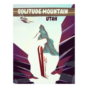 Solitude Mountain Utah vintage travel poster. Photo Print